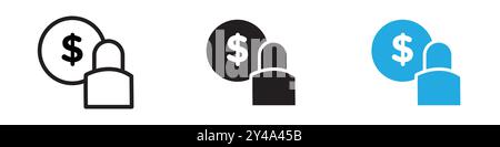 Fixed price icon vector line logo mark or symbol set collection outline style Stock Vector