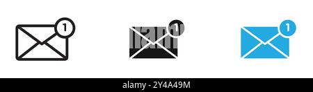 Inbox icon vector line logo mark or symbol set collection outline style Stock Vector