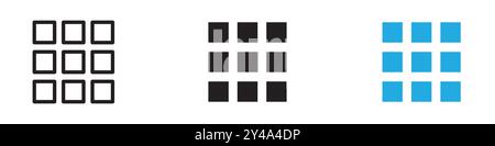 Grid view icon vector line logo mark or symbol set collection outline style Stock Vector