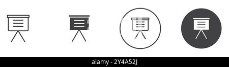 Presentation icon vector line logo mark or symbol set collection outline style Stock Vector