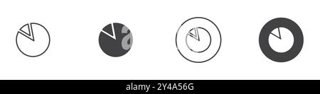 Pie chart icon vector line logo mark or symbol set collection outline style Stock Vector