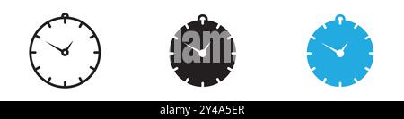 Time icon vector line logo mark or symbol set collection outline style Stock Vector