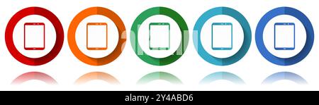 Tablet, mobile, phone, smartphone vector icons, flat icon set for logo design, webdesign and mobile applications, colorful web button collection in ep Stock Vector