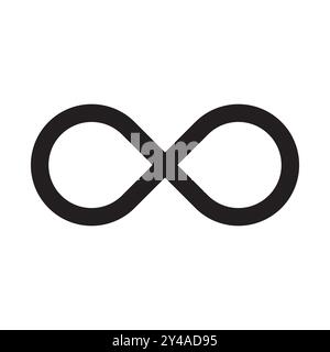 Infinity symbol icon. Bold black outline. Simple geometric design. Loop shape concept. Stock Vector