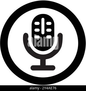 Mic Silhouette Vector Illustration White Background Stock Vector