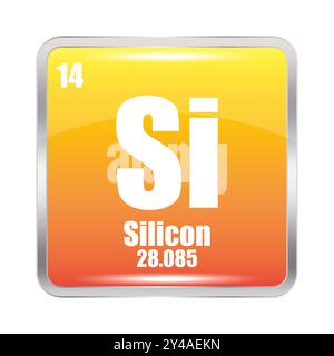 Silicon symbol. Element number 14 of the Periodic Table of the Elements ...