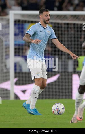 Roma, Italia. 16th Sep, 2024. Lazio's Mario Gila during the Serie A Enilive soccer match between SS Lazio and Hellas Verona at the Rome's Olympic stadium, Italy - Monday, September 16, 2024. Sport - Soccer. (Photo by Fabrizio Corradetti/LaPresse) Credit: LaPresse/Alamy Live News Stock Photo