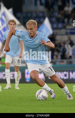 Roma, Italia. 16th Sep, 2024. Lazio's Gustav Isaksen during the Serie A Enilive soccer match between SS Lazio and Hellas Verona at the Rome's Olympic stadium, Italy - Monday, September 16, 2024. Sport - Soccer. (Photo by Fabrizio Corradetti/LaPresse) Credit: LaPresse/Alamy Live News Stock Photo