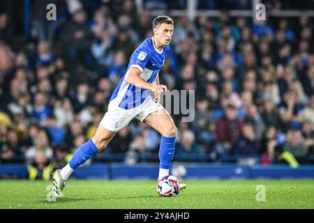 St Andrews, Birmingham, West Midlands, UK. 16th September 2024; St Andrews, Birmingham, West Midlands, England; EFL League One Football, Birmingham City versus Wrexham; Krystian Bielik of Birmingham on the ball Credit: Action Plus Sports Images/Alamy Live News Stock Photo