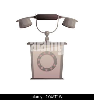 Vintage rotary telephone, old communication equipment from pawnshop vector illustration Stock Vector