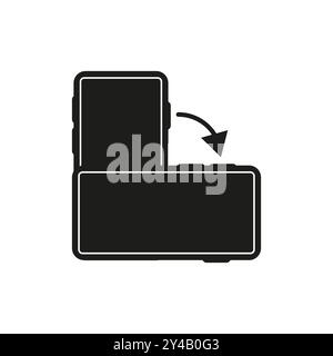 Lighter icon vector. Flip open mechanism. Simple monochrome design. Fire tool symbol. Stock Vector
