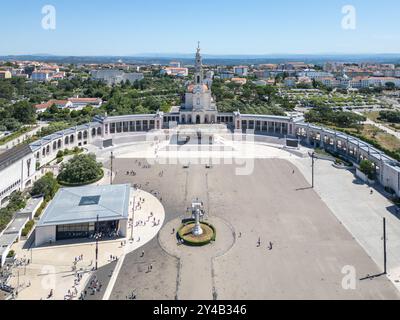 Aerial view of the Our Lady of Fatima shrine in Fátima, Portugal. Europe Stock Photo