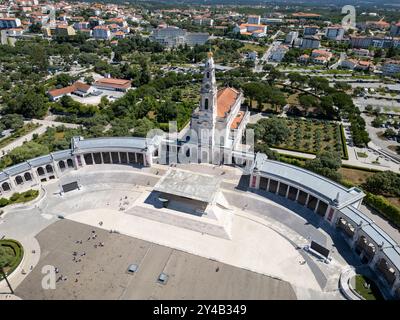 Aerial view of the Our Lady of Fatima shrine in Fátima, Portugal ...