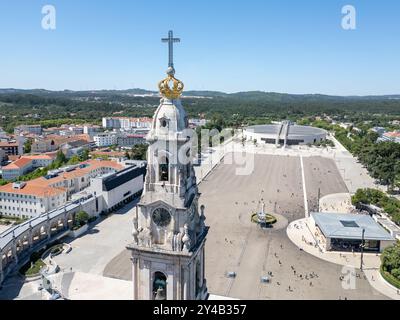 Aerial view of the Our Lady of Fatima shrine in Fátima, Portugal. Europe Stock Photo