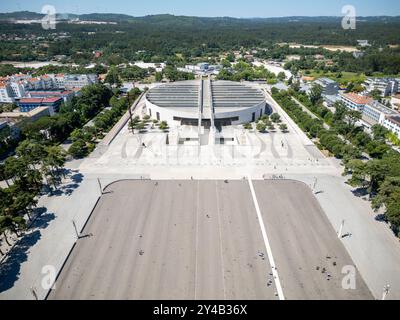 Aerial view of the Basilica of the Holy Trinity at the Sanctuary of Our Lady of Fatima, in Fátima, Portugal, Europe Stock Photo