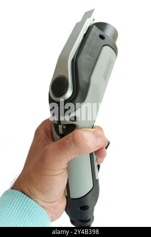 Close up of Type 1 j1772 EV charging cable isolated on white background Stock Photo