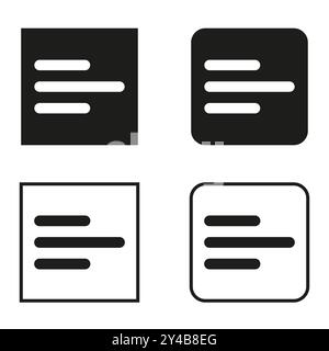 Text alignment icons. Paragraph layout design. Interface symbol set. Vector UI elements. Stock Vector