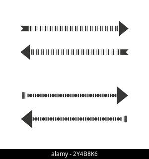 Abstract arrows with dashed lines. Geometric direction symbols. Minimalist vector design. Navigation concept. Stock Vector