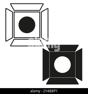 Packaging box icon. Open box symbol. Vector container illustration. Flat geometric design. Stock Vector