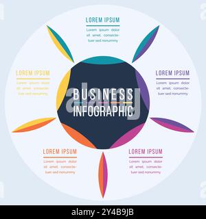 Infographic design 5 steps, objects, elements or options infographic business template Stock Vector
