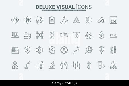 Research outline icons collection. Research, Investigation, Exploration ...