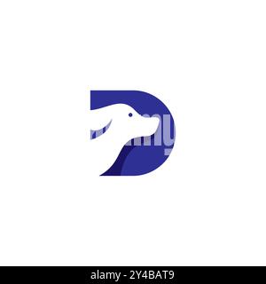 Letter D Dog Logo Vector Illustration. Dog Icon Stock Vector