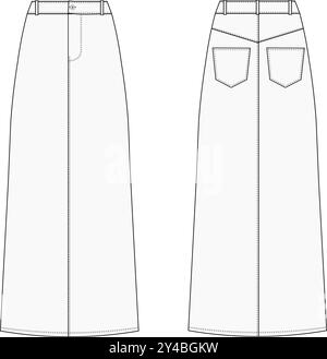 Jean skirt drawing best sale