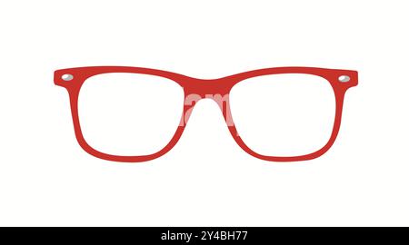 Red glasses frame. Vector isolated illustration of red glasses frame Stock Vector