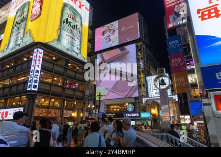 Dotonbori and Ebisubashi area in Osaka, Japan. Stock Photo