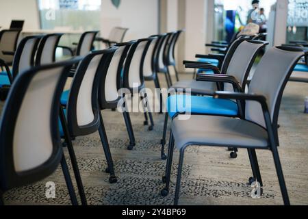 conference room empty chairs interior Stock Photo