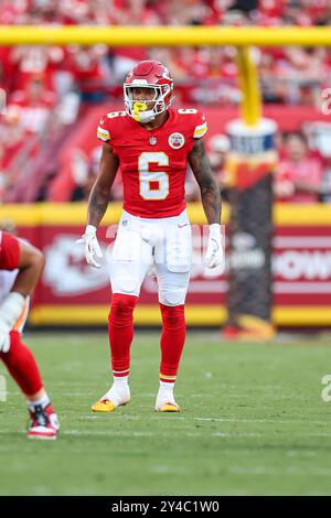 Kansas City Chiefs safety Bryan Cook (6) and teammates celebrate a ...