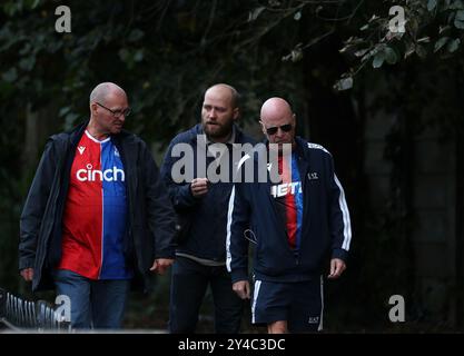 Crystal Palace supporters before the Carabao Cup, third round match at the MATRADE Loftus Road Stadium, London. Picture date: Tuesday September 17, 2024. Stock Photo