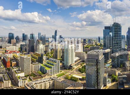 Beautiful skyscrapers in the downtown of Warsaw, Poland, Europe Stock Photo