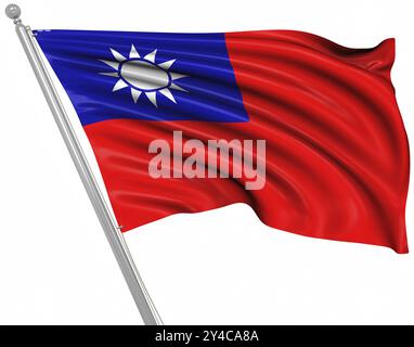 Flag of Taiwan, This is a computer generated and 3d rendered image Stock Photo