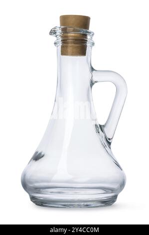 Glass jug with cork isolated on a white background Stock Photo