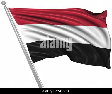 Flag of Yemen, This is a computer generated and 3d rendered image Stock Photo