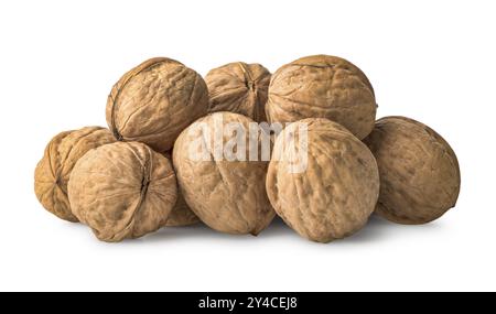 Heap of walnuts isolated on a white background Stock Photo