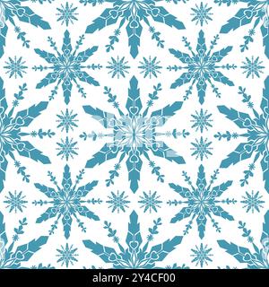 Seamless holiday pattern with snowflakes vector illustration Stock Vector