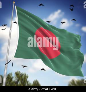 Flag of Bangladesh, This is a computer generated and 3d rendered image Stock Photo