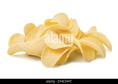 Pile of potatoe chips isolated on a white background Stock Photo