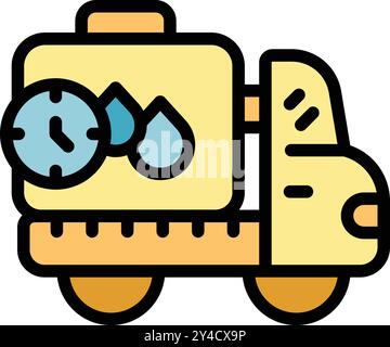 Water delivery service truck ensuring the timely delivery of clean and refreshing water to customers in need Stock Vector