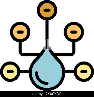 This vector icon illustrates the concept of water resources management, emphasizing the importance of conservation and efficient supply chains Stock Vector