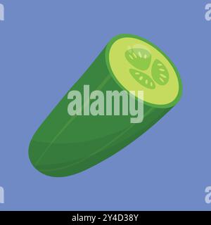 fresh half cucumber vector icon. Half Cucumber Vegetable icon. cucumber vector Stock Vector