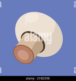 Fresh white mushroom vector icon. white mushroom vegetable icon. mushroom illustration Stock Vector