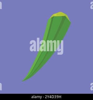 Fresh Okra vector icon. okra vegetable icon vector. okra illustration Stock Vector