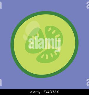 cucumber slice vector icon. fresh cucumber sliced icon. cucumber vegetable icon Stock Vector