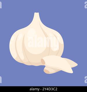 Garlic Vegetable Plant icon vector. garlic spice plant vector. garlic food Stock Vector