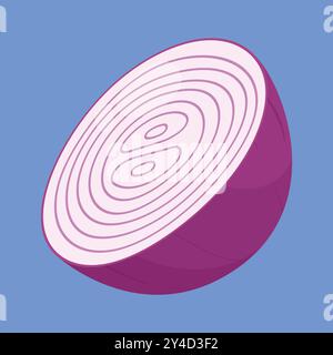 Half Onion Vegetable icon vector. half onion vector. half onion vector Stock Vector