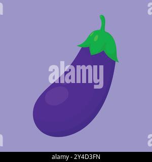 Eggplant icon vector. Eggplant vegetable vector. Eggplant illustration icon. fresh Eggplant Stock Vector