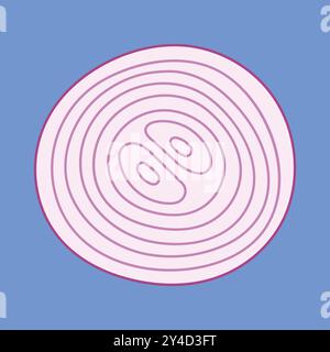 Onion Slice vector icon. onion vegetable slice illustration. onion sliced icon Stock Vector